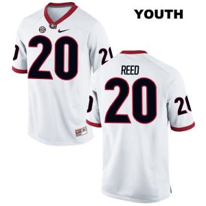 Youth Georgia Bulldogs NCAA #20 J.R. Reed Nike Stitched White Authentic College Football Jersey STP6554QZ
